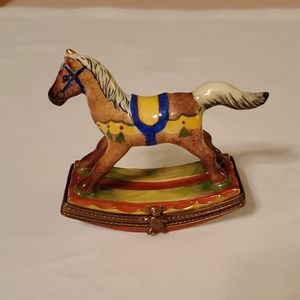 Rocking Horse Limoges Trinket Box